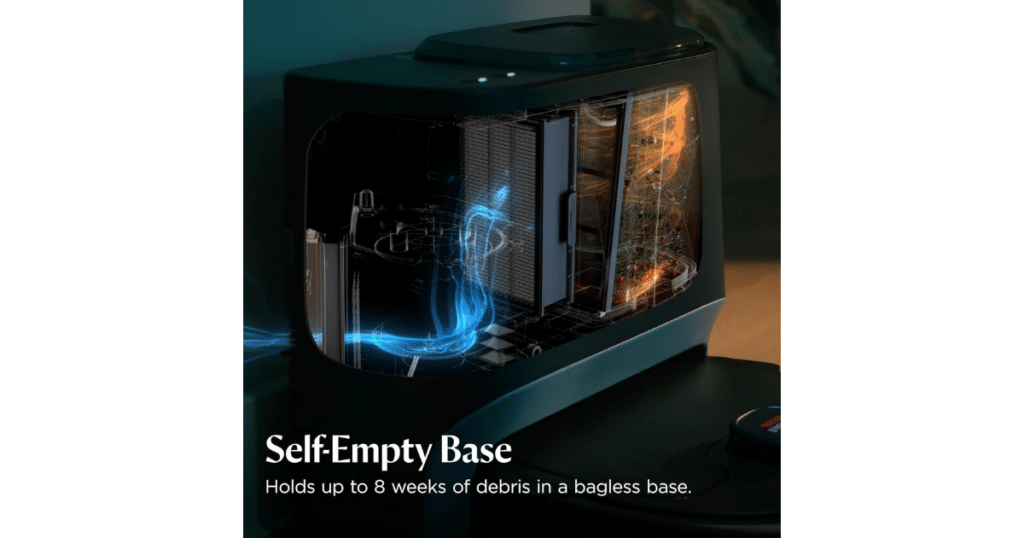 Bissell FlexClean FurForce self-empty | Vacuum Wars An illustration of the Bissell FlexClean FurForce bagless self-empty station, which can hold up to 8 weeks of debris