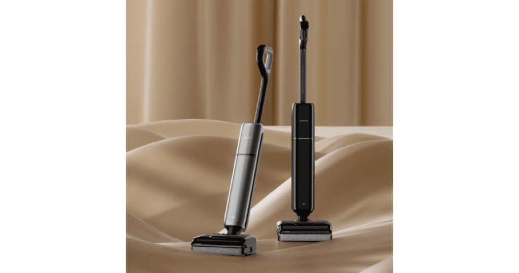 Dreame Aero Series hard floor cleaners | Vacuum Wars Dreame Aero and Aero Pro wet/dry hard floor cleaners shown side by side with slim, lightweight designs