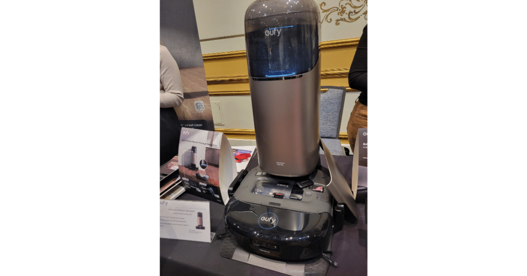 Eufy Omni S2 Robot Vacuum at CES 2026 | Vacuum Wars Eufy OMNI S2 on display at CES 2026