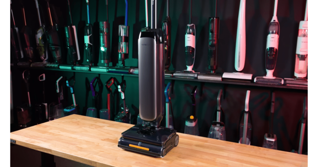 Tineco Floor ONE S9 Artist Steam 1 | Vacuum Wars Tineco Floor One S9 Artist Steam hard floor cleaner displayed in the Vacuum Wars test studio.