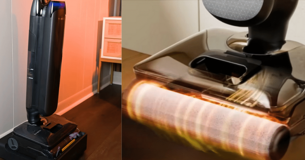 Tineco Floor One S9 Artist Steam station | Vacuum Wars Tineco Floor One S9 Artist Steam FlashDry self-cleaning system with dirty water tank removed for rinsing and maintenance