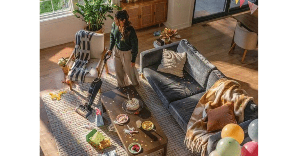 Bissell CrossWave HydroScrub at Home | Vacuum Wars Bissell CrossWave HydroScrub being used to clean a hard floor in a living room