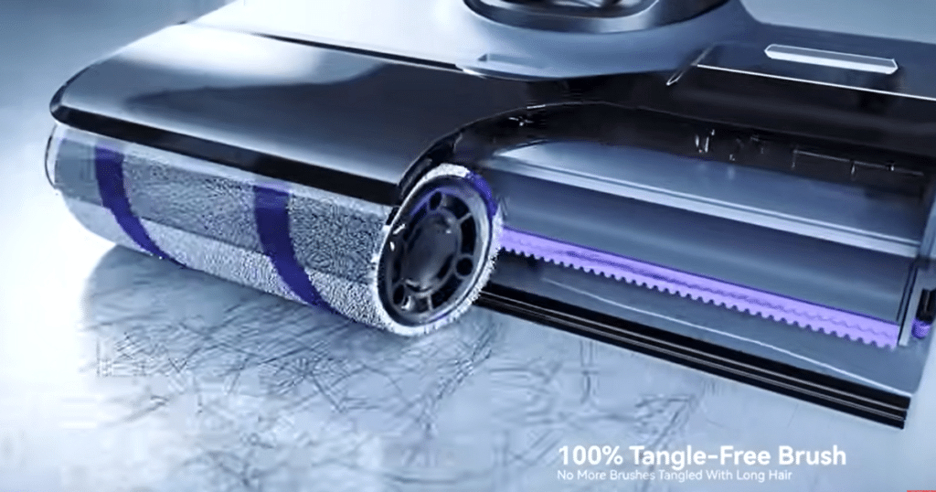 Narwal S20 pro hair | Vacuum Wars Narwal S20 Pro anti-hair wrap brush design with dual-layer comb to reduce hair tangling on the roller.