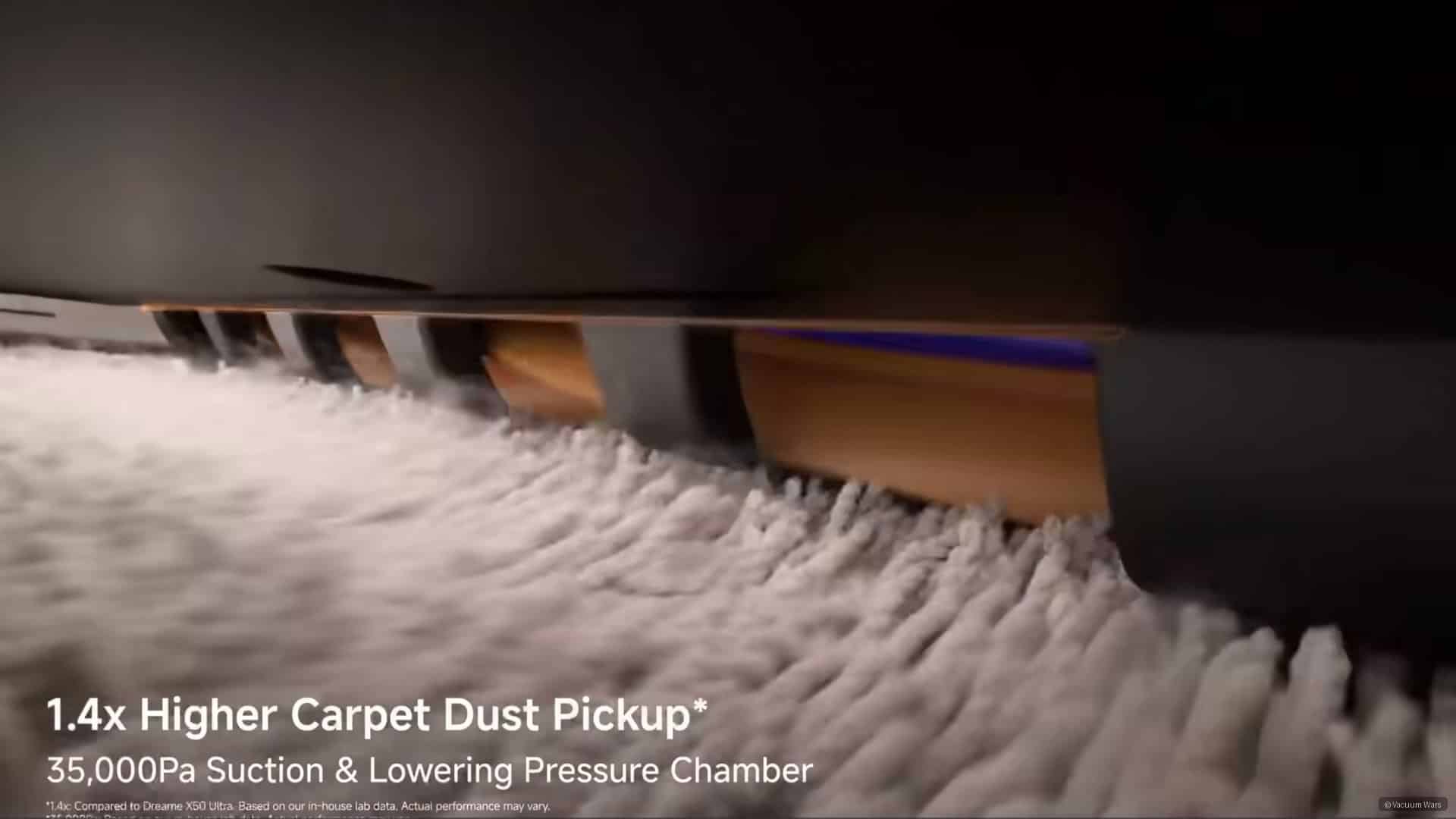 Carpet deep clean test showing X60 at 89% versus 78% average.