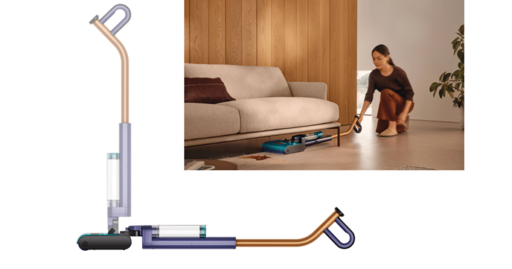 Dyson Clean Wash Hygiene Lay Flat | Vacuum Wars Dyson Clean+Wash Hygiene lying flat to clean under a couch