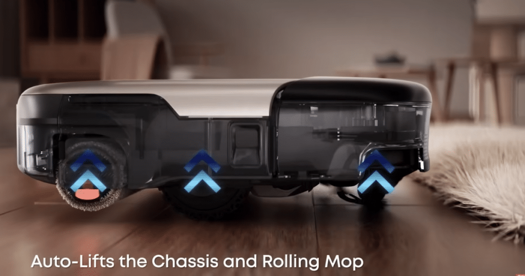 Eufy S2 carpet lift | Vacuum Wars Eufy Omni S2 robot vacuum with auto-lifting chassis and mop for cleaning thick carpets