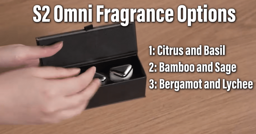 Eufy S2 fragrance | Vacuum Wars Eufy Omni S2 fragrance module with scent pods including citrus basil bamboo sage and bergamot lychee options