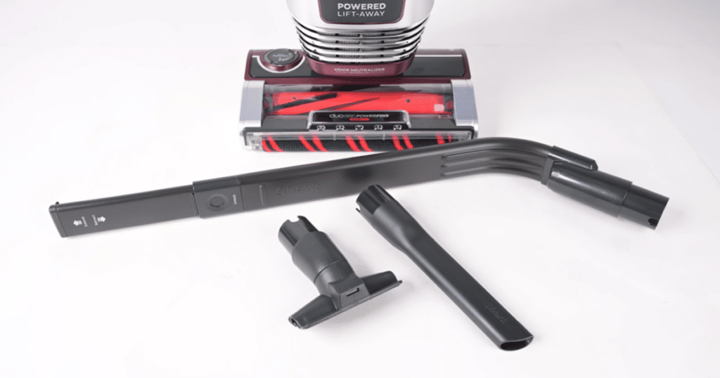 Shark Stratos Upright Vacuum Atachments | Vacuum Wars Shark Stratos upright vacuum with included attachments, including powered pet tool, crevice tool, and extension wand