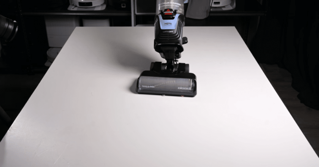 Bissell Pet Hair Eraser Allergen Lift-Off 39883 Hard Floor Pickup Test 1 1 | Vacuum Wars Bissell Pet Hair Eraser Allergen Lift-Off 39883 Successfully Vacuuming Large Debris on a Hard Floor