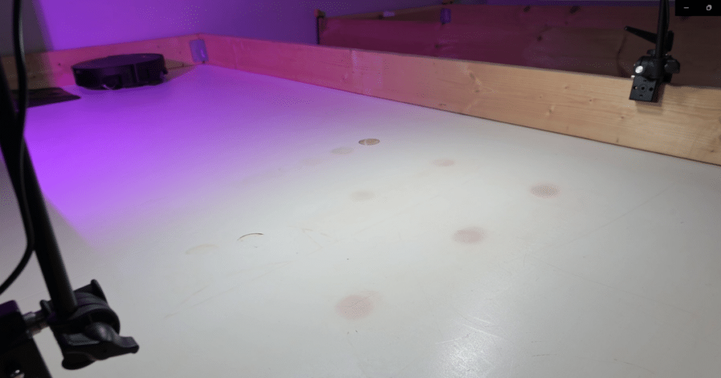 Ecovacs T90 Pro Omni Robot Vacuum Mopping Test 2 | Vacuum Wars Ecovacs T90 Pro Omni robot Vacuum completing a mopping stain test at Vacuum Wars.