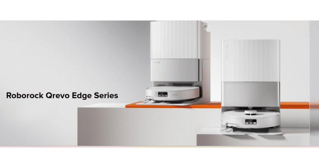 Roborock Qrevo Edge series | Vacuum Wars Roborock Qrevo Edge series robot vacuums including Edge 2 Pro and EdgeT, showcasing the new ultra-slim platform with self-empty docks