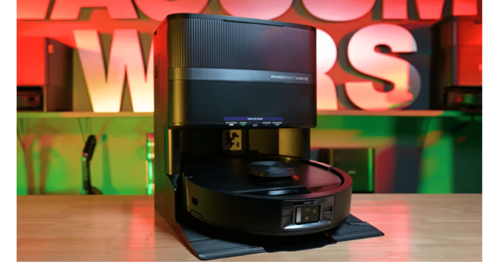 Shark Powerdetect UV Reveal hero | Vacuum Wars Shark PowerDetect UV Reveal robot vacuum with auto-empty dock, highlighting top-tier performance, improved obstacle avoidance, and strong battery efficiency.