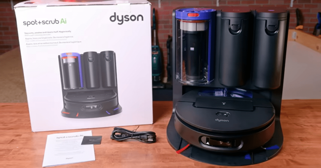 dyson spot + scrub ai with box | Vacuum Wars Dyson Spot+Scrub AI robot vacuum and mop with bagless auto-empty dock and retail box, a premium model competing with top robot vacuums