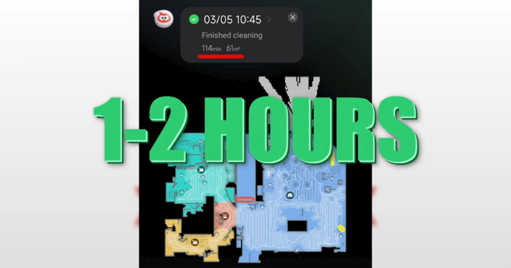 Roborock CurvX home time | Vacuum Wars Roborock Qrevo CurvX cleaning time increasing to nearly two hours when using separate vacuum and mop runs