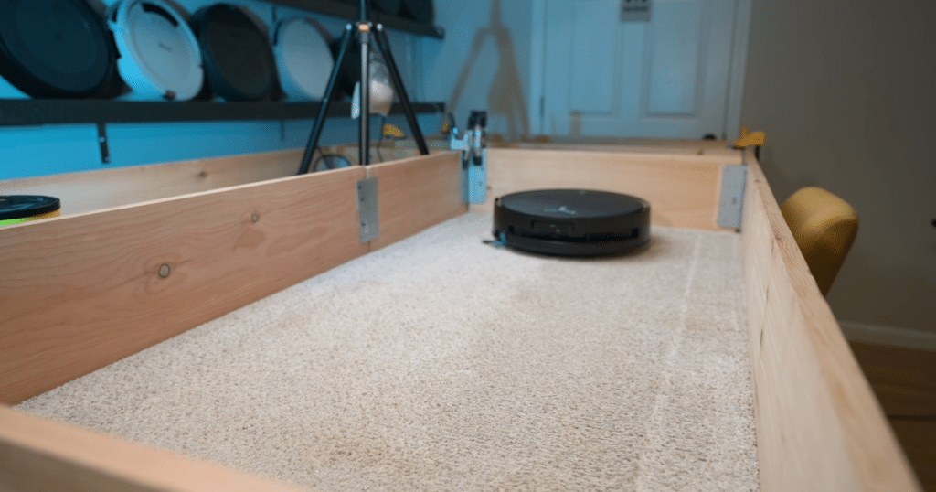 Ecovacs Deebot T80S OMNI Carpet Deep Clean Test | Vacuum Wars Ecovacs Deebot T80S OMNI robot vacuum performing the Vacuum Wars Carpet Deep Clean Test on medium-pile carpet.