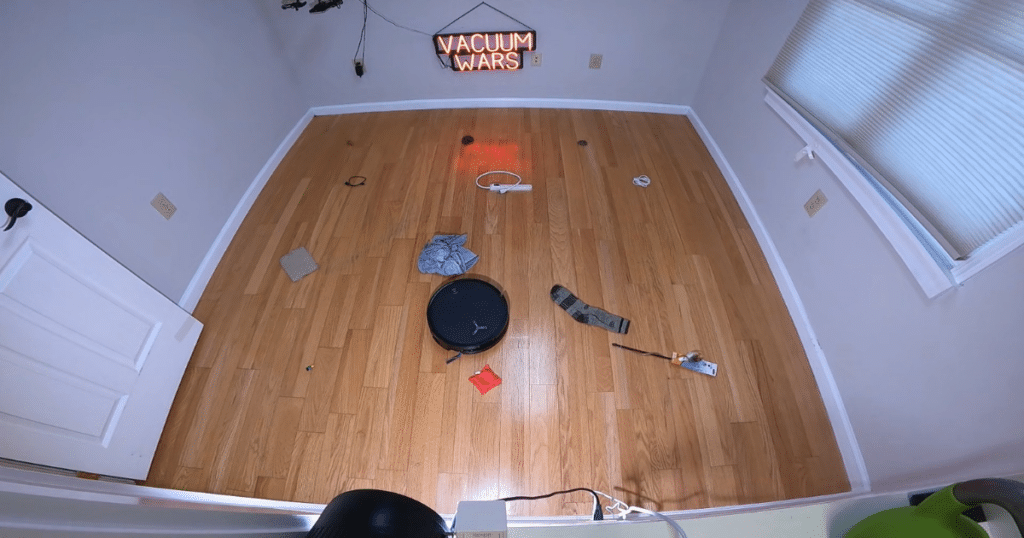 Ecovacs Deebot T80S OMNI Obstacle Avoidance Tests | Vacuum Wars Ecovacs Deebot T80S OMNI robot vacuum navigating around common household obstacles during Vacuum Wars obstacle avoidance testing.