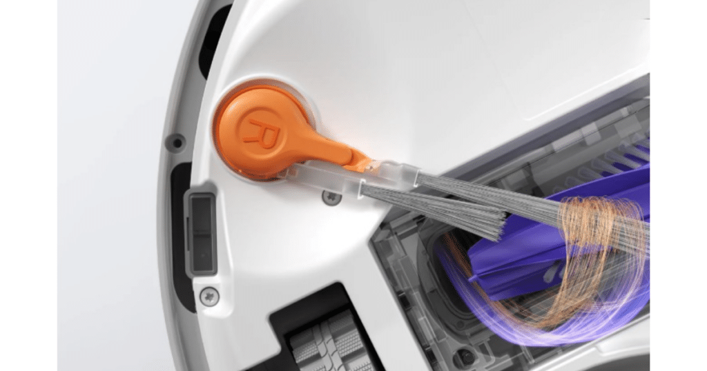 Narwal Freo Z10 Turbo brush | Vacuum Wars Narwal Freo Z10 Turbo anti-tangle brush system with reversing side brush and floating roller brush for pet hair cleaning