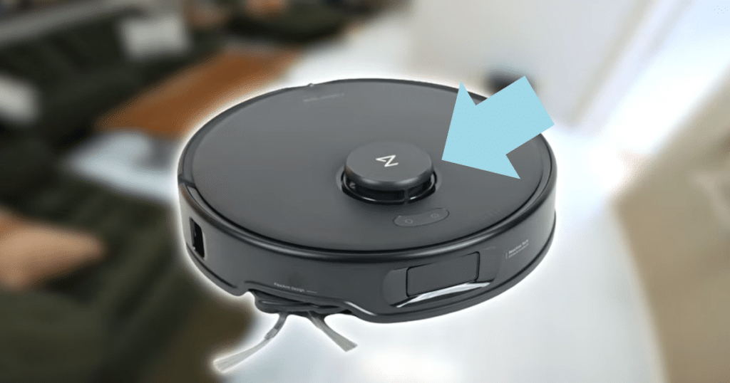 Roborock Qrevo Edge S5A LiDAR | Vacuum Wars Roborock Qrevo Edge S5A robot vacuum featuring a top-mounted spinning LiDAR navigation sensor used for home mapping and obstacle-aware path planning.