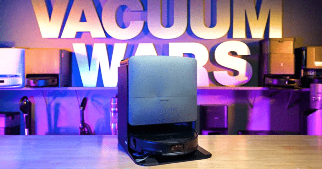 Roborock Saros 20 hero | Vacuum Wars The Roborock Saros 20 robot vacuum and mop combo that we purchased for our review in the Vacuum Wars studio