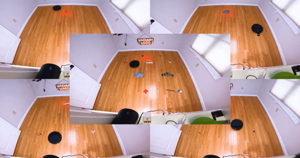 Roborock Saros 20 obstacle avoidance test | Vacuum Wars Vacuum Wars obstacle avoidance torture test showing the Roborock Saros 20 navigating around household obstacles on hardwood floors. The Saros 20 successfully avoided 17 out of 24 obstacles, outperforming the 16 out of 24 category average.