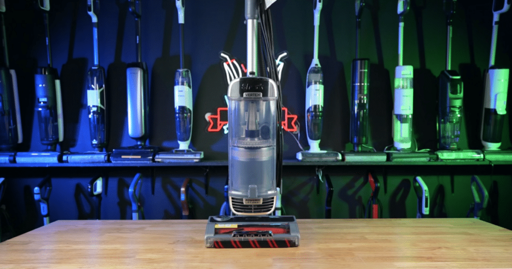 Shark  Performance Powered Lift-Away UV2500 upright vacuum displayed in the Vacuum Wars test studio.
