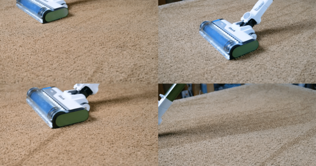 Shark PowerPro Flex Pet Plus Pickup 2 | Vacuum Wars The Shark PowerPro Flex Pet Plus cordless vacuum cleaner successfully vacuuming fine and large debris on a carpet