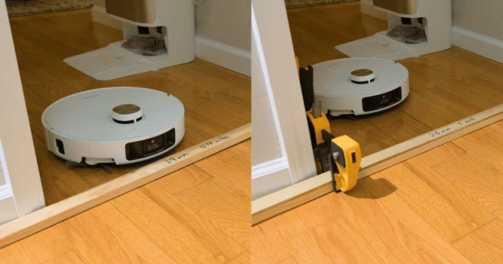 Dreame L60 Ultra PE threshold test | Vacuum Wars The Dreame L60 Ultra PE clears a 19 mm threshold but fails a 25 mm threshold in Vacuum Wars' mobility testing, matching its 22 mm maximum rating.