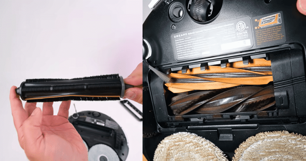 Dreame L60 Ultra PE tricut v hyperstream | Vacuum Wars Comparison of the Dreame L60 Ultra PE's HyperStream DuoBrush and the L60 Ultra FE's TriCut brush, with the PE recording 0% hair wrap versus 7% for the FE and a 26% category average.