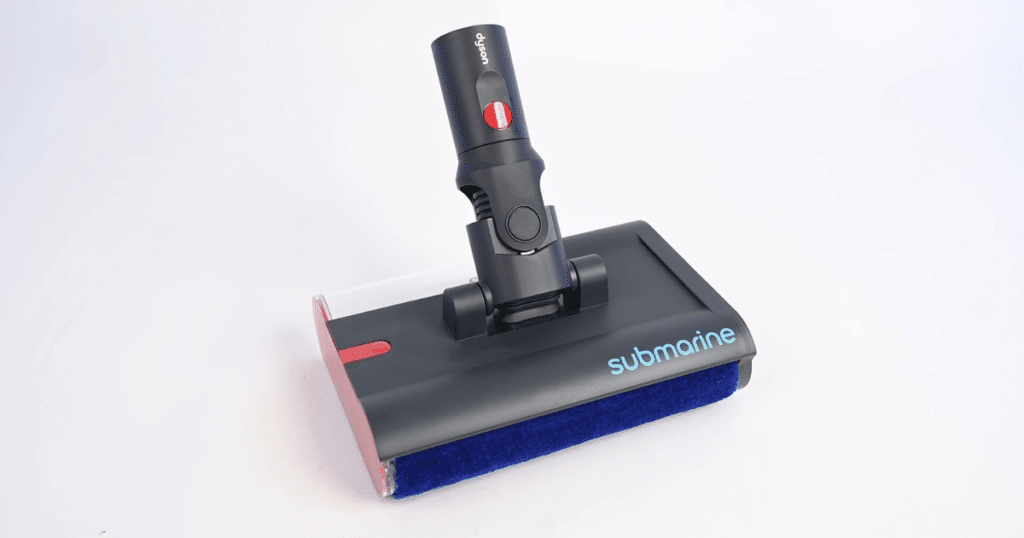 Dyson V16 Piston Animal Submarine Floorhead | Vacuum Wars Dyson V16 Piston Animal Submarine wet-cleaning head with blue roller brush on a white studio background.