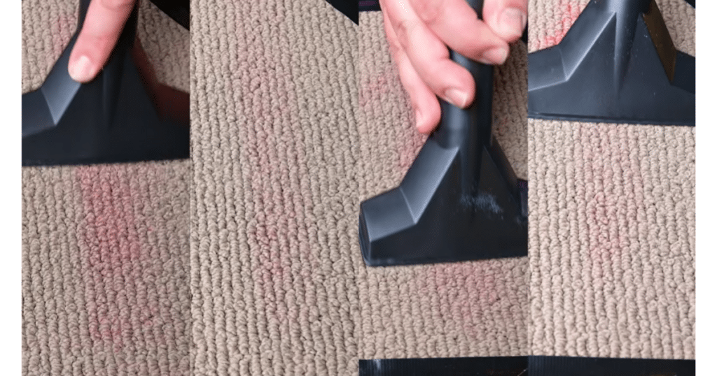 Vacuuming Sand from Car Upholstery at Vacuum Wars 2 | Vacuum Wars After comparison showing sand being vacuumed from automotive carpet with a narrow wet/dry vacuum nozzle.