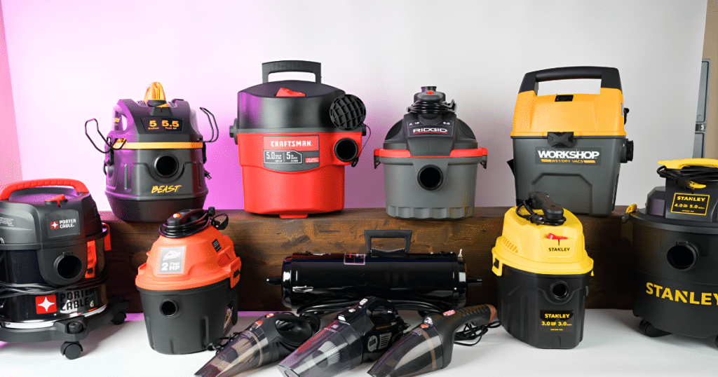 Various Wet Dry Shop and Car Vacuums we have evaluated at Vacuum Wars 1 | Vacuum Wars Collection of car vacuums and compact wet/dry vacuums tested by Vacuum Wars for automotive cleaning.