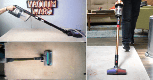 Best Cordless Vacuum for Carpet at Vacuum Wars | Vacuum Wars Collage of cordless vacuum testing at Vacuum Wars