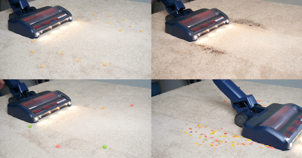 Bissell PowerClean DualBrush Vacuuming Various Sizes of Debris on Carpet at Vacuum Wars | Vacuum Wars Bissell PowerClean DualBrush Vacuuming Various Sizes of Debris on Carpet at Vacuum Wars