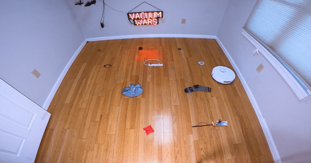 Dreame D30 Hero Obstacle Avoidance Test at Vacuum Wars | Vacuum Wars Dreame D30 Ultra robot vacuum completing the obstacle avoidance test at the Vacuum Wars studio.