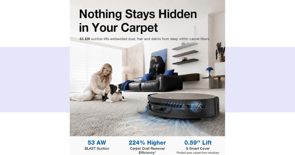 Ecovacs x12s omnicyclone vacuum | Vacuum Wars ECOVACS DEEBOT X12S OmniCyclone uses 53 AW BLAST suction for carpet cleaning.
