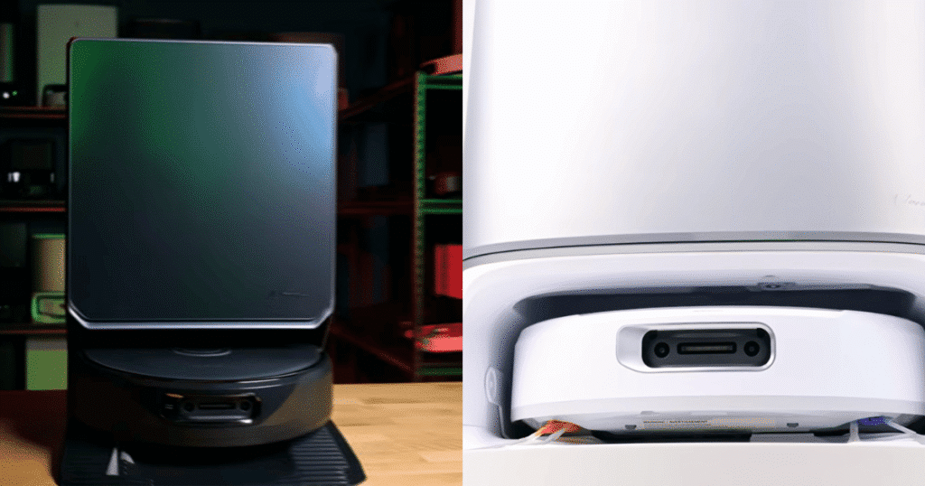 Narwal Flow 2 Home vs Flow | Vacuum Wars Narwal Flow 2 and original Narwal Flow robot vacuums shown at their docking stations during a comparison of mopping performance.