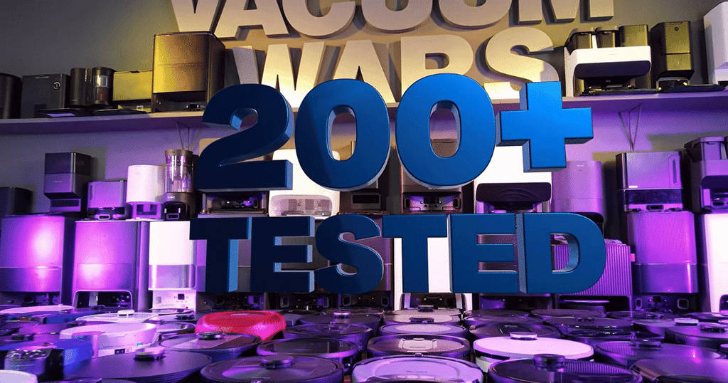 Robot buyer guide 200 robots | Vacuum Wars Vacuum Wars studio filled with robot vacuums and docks, representing more than 200 independently tested robot vacuums.