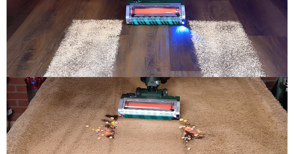 _Shark Transformer PowerDetect Debris Pick Tests Vacuum Wars | Vacuum Wars Shark PowerDetect Transformer performing hard floor debris pickup and carpet cleaning evaluations.