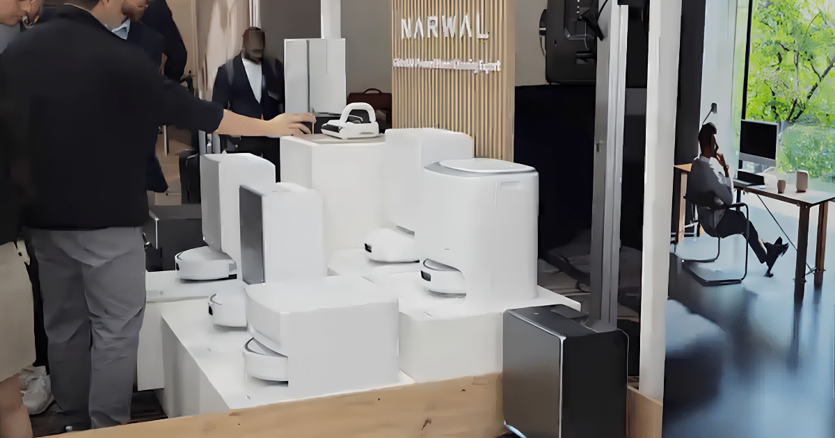 Narwal's robot vacuum display in Berlin.
