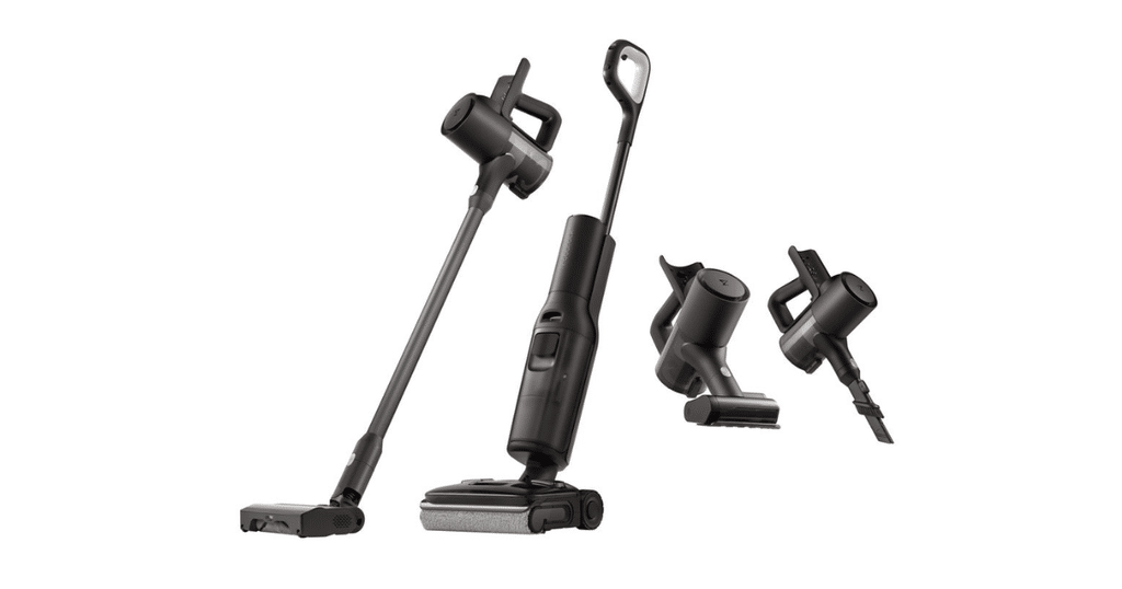 Roborock F25 Pro Turbo Combo | Vacuum Wars Roborock F25 Pro Turbo Combo shown as a wet-dry floor cleaner, cordless stick vacuum, and handheld vacuum with multiple attachments.