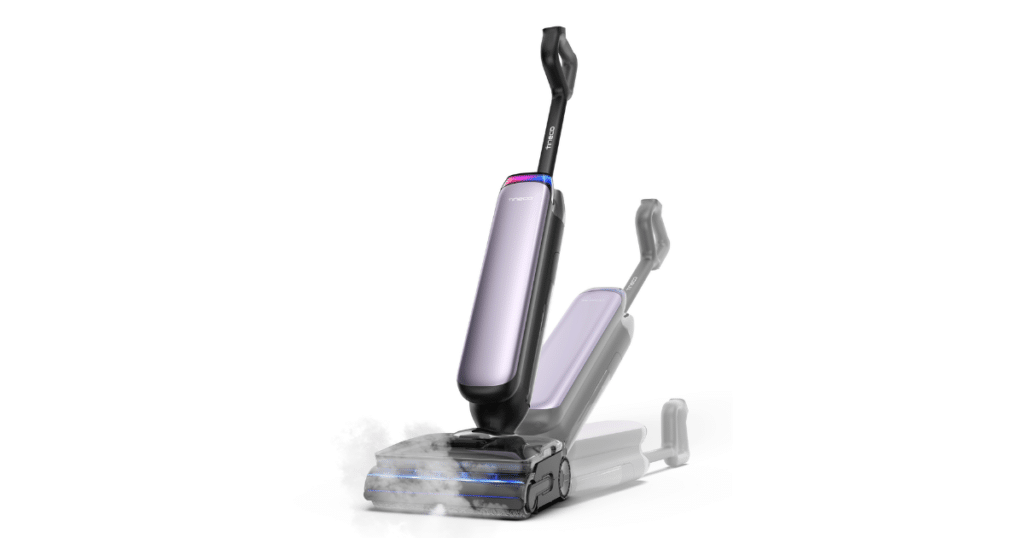 Tineco Floor One S9 Artist Boost Steam | Vacuum Wars Tineco Floor One S9 Artist Boost Steam floor washer shown in its upright and lie-flat positions