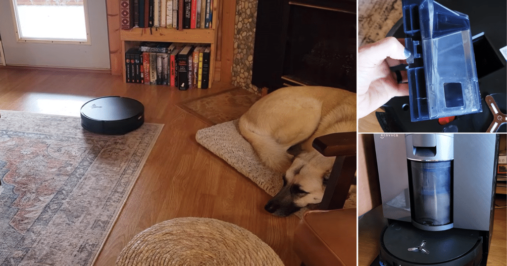 Ecovacs X12 at home Pet hair management Vacuum Wars | Vacuum Wars Pet hair buildup exposed while removing the bagless dustbin from the Ecovacs X12 OmniCyclone dock.
