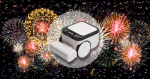 Matic Robot Vacuum Conditional Approval Vacuum Wars 1 | Vacuum Wars Matic Robot Vacuum in front of a fireworks celebration
